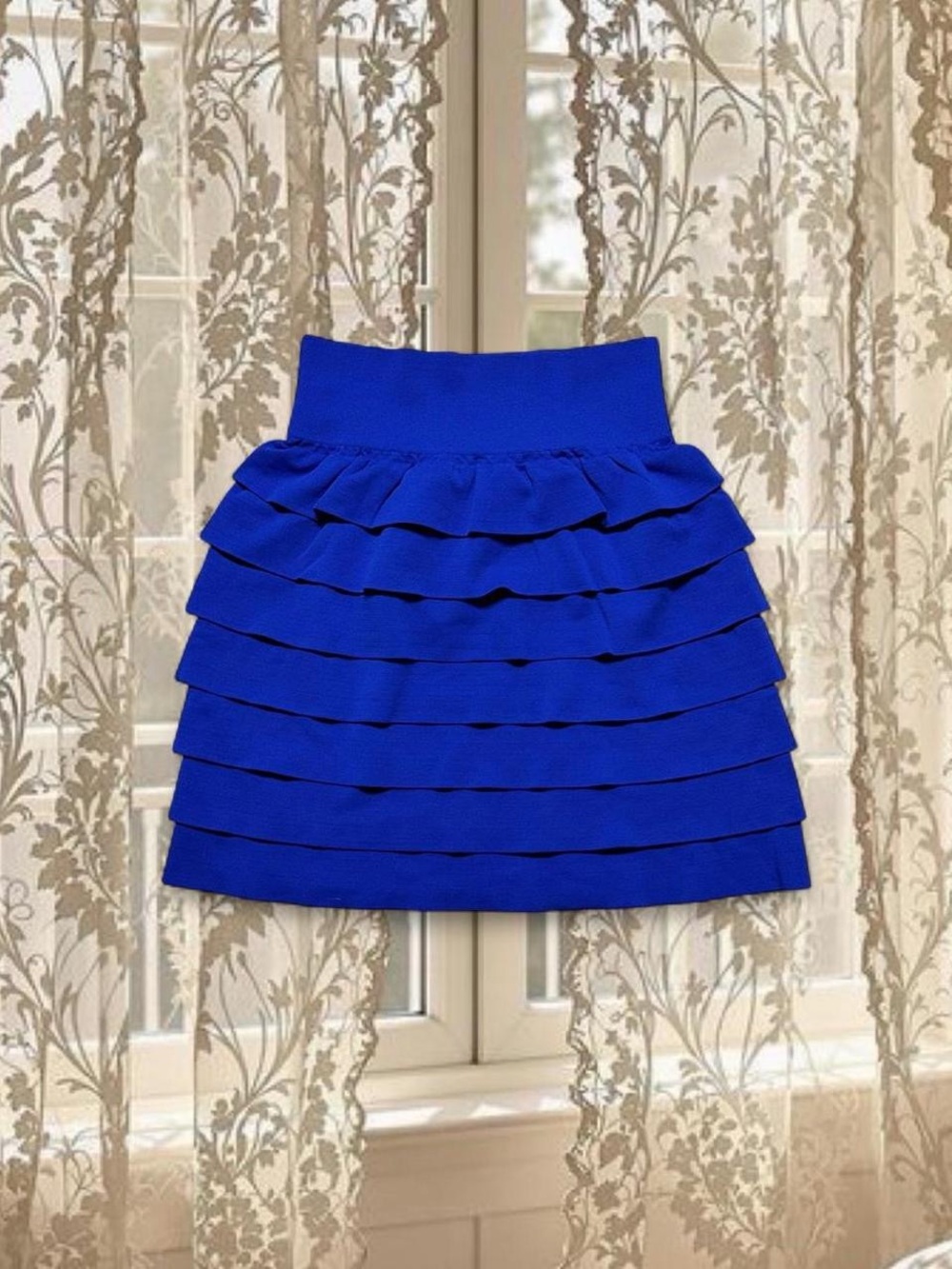 Vintage Y2K Deadstock Royal Blue Mini Flare Skirt